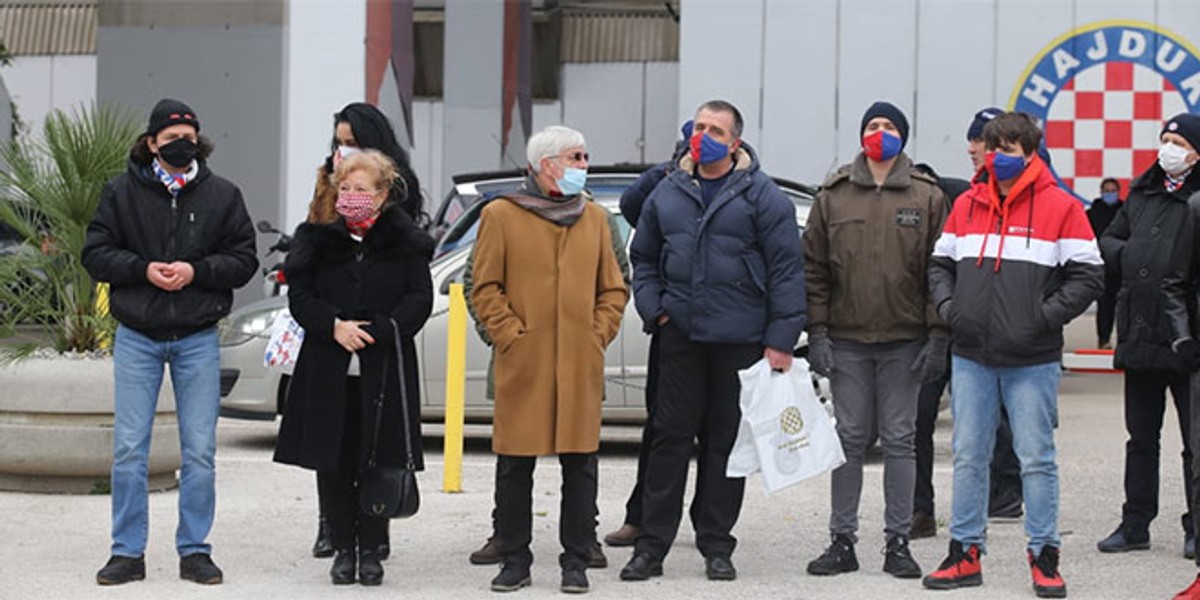 Otvaranje spomenika: 'Nekako je i simbolično da Frane Matošić i njegov kum Bernard Vukas čuvaju Hajduk'