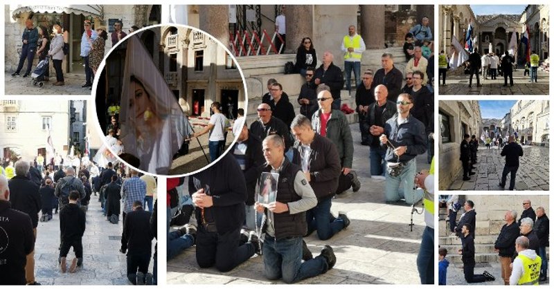 FOTO/VIDEO Katolički muževi i jutros na koljenima molili na Peristilu