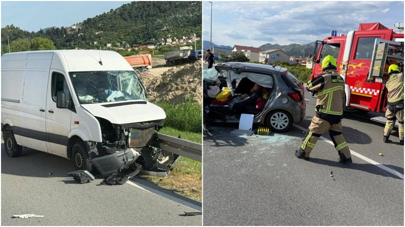 Teška nesreća na jugu Dalmacije, vatrogasci rezali auto kako bi izvukli ljude