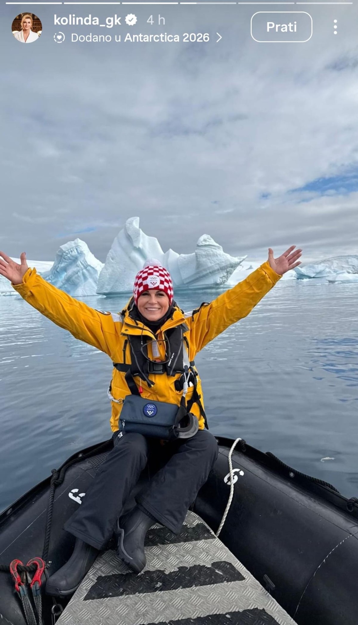 Kolinda Grabar Kitarović podijelila fotografije s putovanja na Antarktik