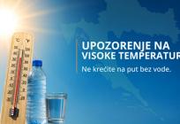 DHMZ upozorava na visoke temperature: Ne krećite na put bez vode