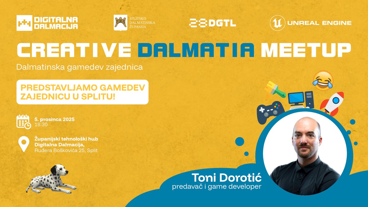 Prijavi se na prvi 'Creative Dalmatia' meetup u Splitu! Game developeri i Digitalna Dalmacija pokreću dalmatinsku gamedev zajednicu