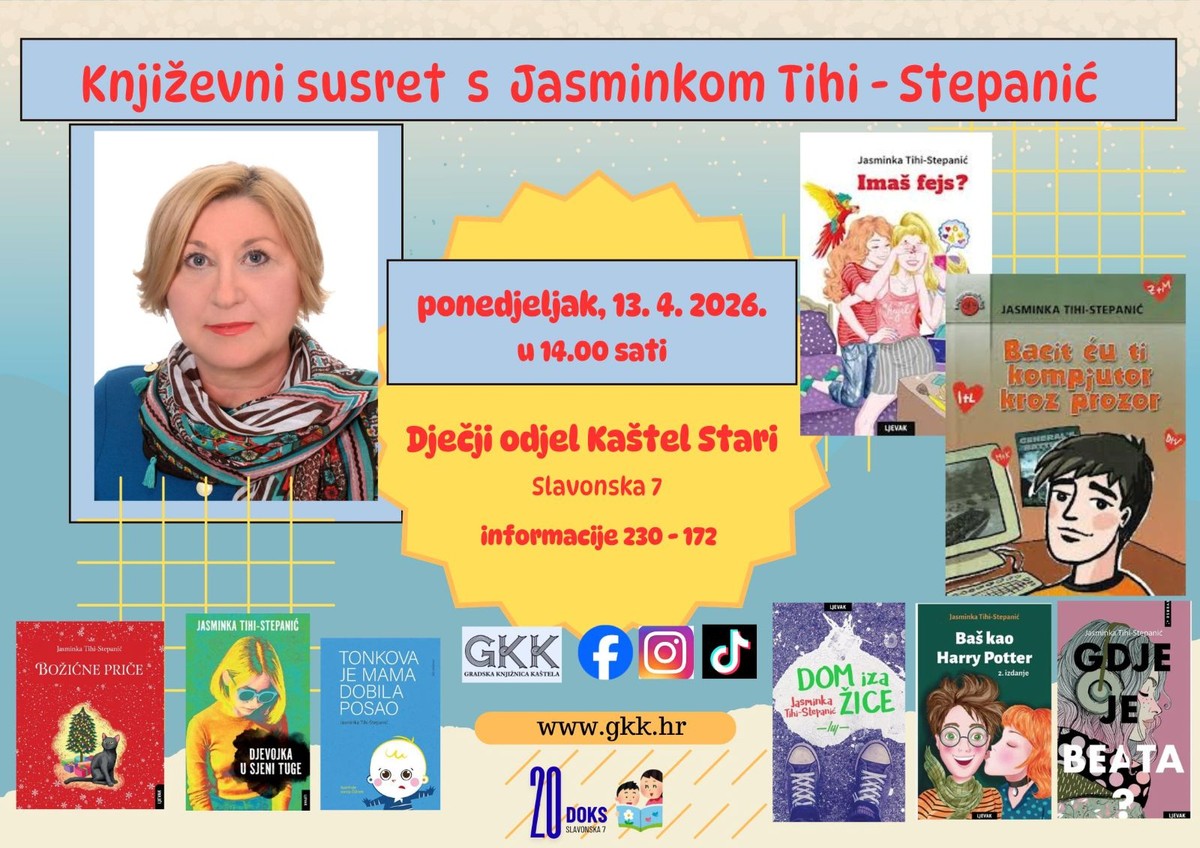 Kaštelanska knjižnica organizira susret s hrvatskom književnicom