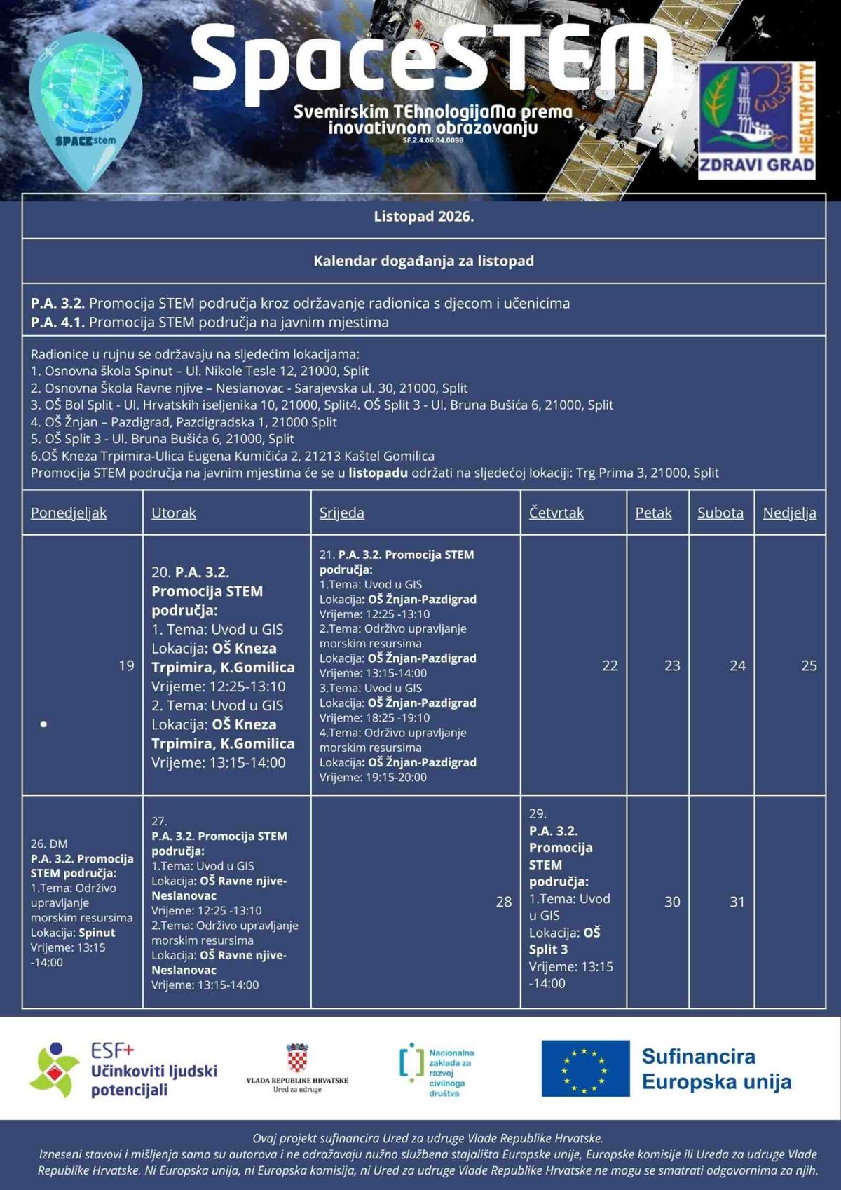 SpaceSTEM u listopadu donosi nove radionice, nove teme i javnu promociju STEM-a!