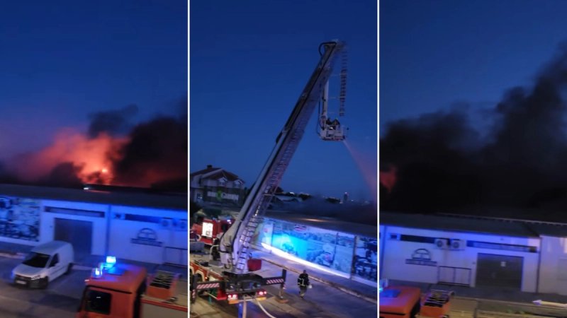 VIDEO Pogledajte kako se gasi požar vrtnog centra u Kaštelima