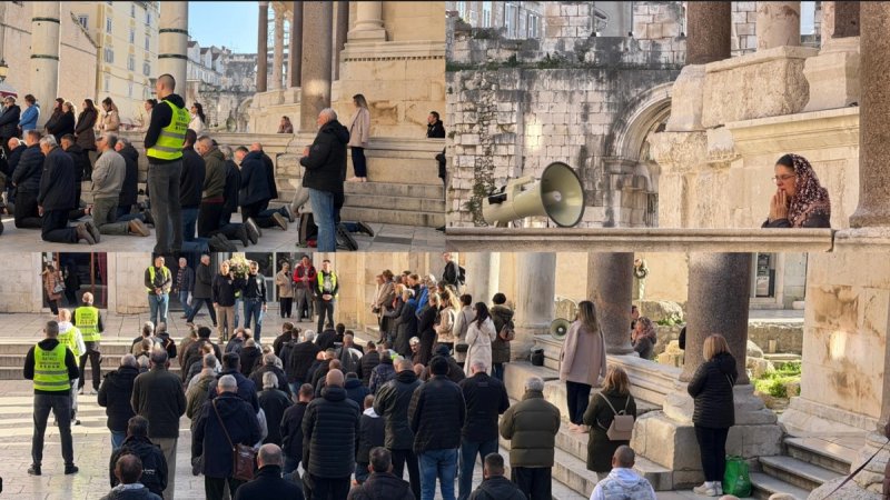 UOČI USKRSA Katolički muževi i jutros na koljenima molili krunicu na Peristilu