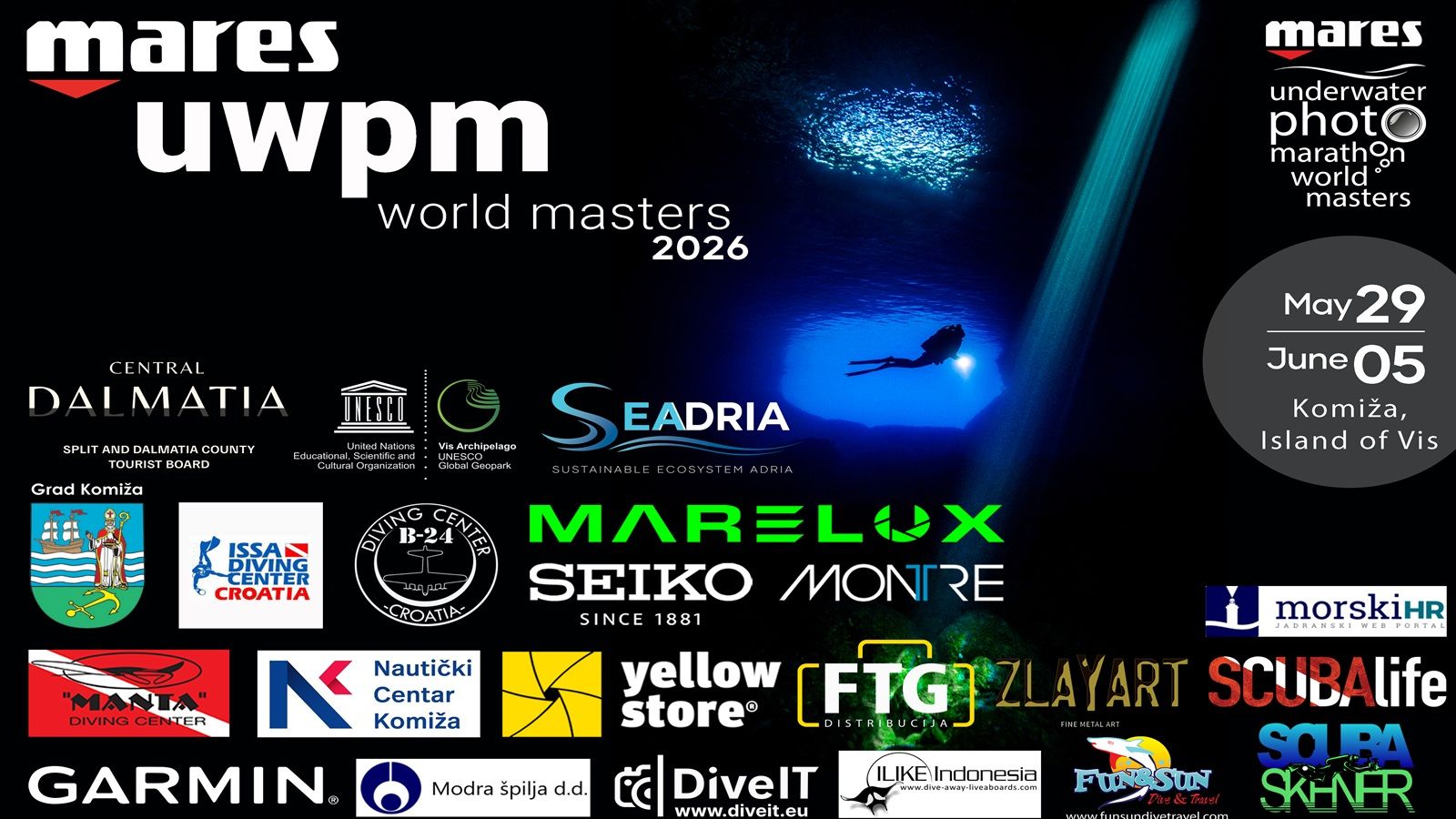 MARES UWPM WORLD MASTERS 2026.: Komiža postaje središte svjetske podvodne fotografije