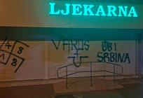 Grafiti na ljekarni: 'Ubi Srbina' i ustaško znakovlje