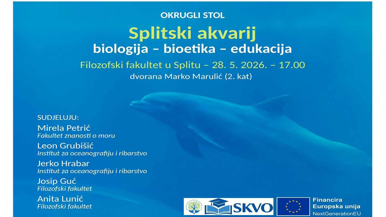 Filozofski fakultet poziva na okrugli stol o izgradnji akvarija na Žnjanu