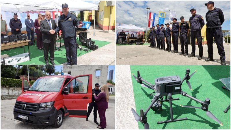 FOTO/VIDEO Vatrogasci pred sezonu dobili pojačanje: deset dronova i novo zapovjedno vozilo za borbu s požarima