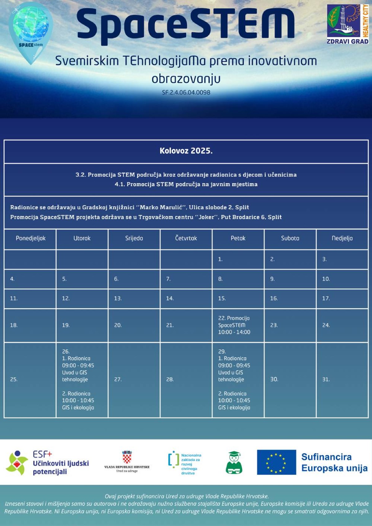 Kolovoz u znaku STEM-a: Interaktivne radionice i izložbeni postav u Splitu
