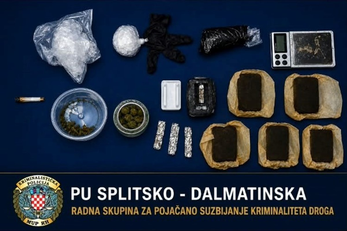VIDEO Oduzet metamfetamin, hašiš i marihuana, muškarac predan pritvorskom nadzorniku