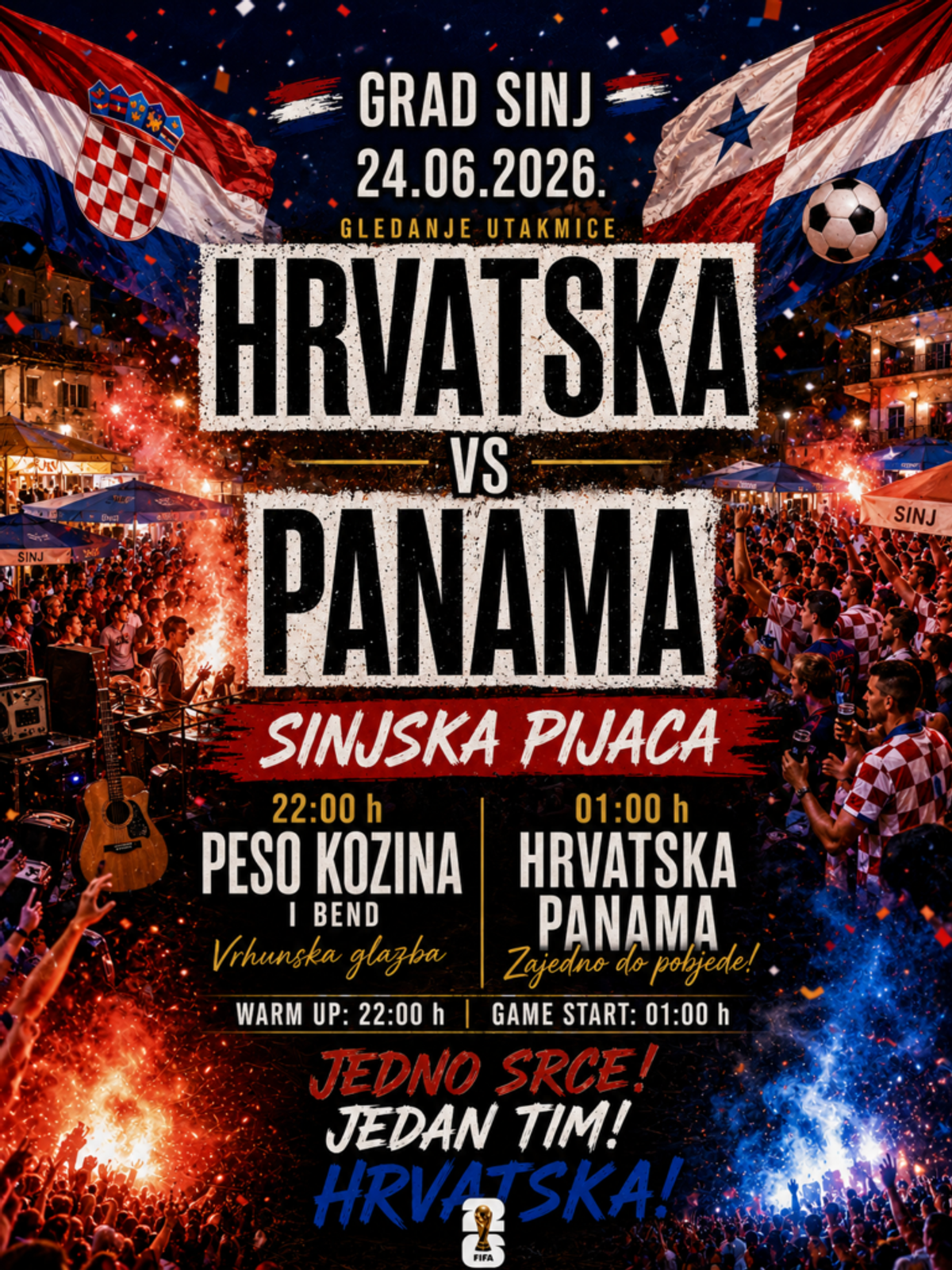 Sinj priprema veliku navijačku noć uoči utakmice Hrvatske i Paname