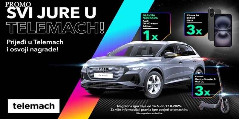 Velika nagradna igra ulazi u završnicu: Prijeđi u Telemach i osvoji Audi Q4 e-tron
