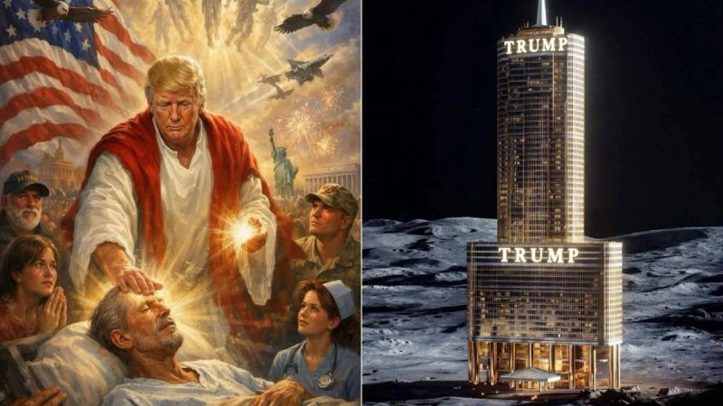 Trumpove AI slike: Prikazao se kao iscjelitelj, a neboder preselio na Mjesec