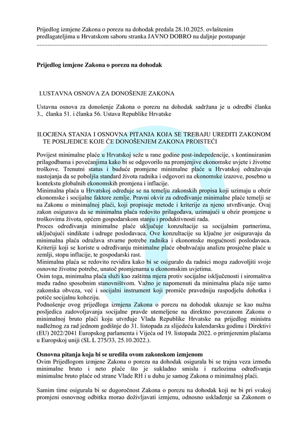 JAVNO DOBRO: Promijenimo Zakon o porezu na dohodak!