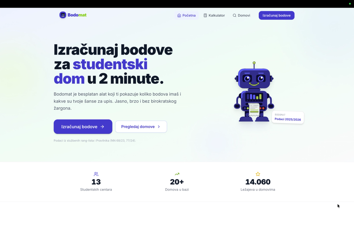 Maturant iz Trogira razvio Bodomat: Besplatan alat studentima otkriva koliko bodova imaju za dom