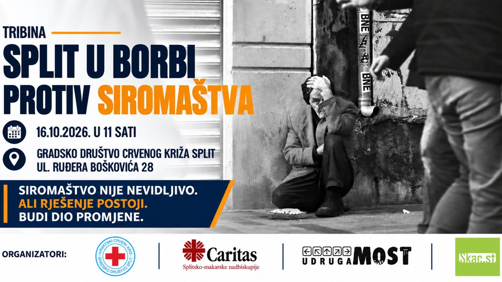 PETAK Održat će se tribina 'Split u borbi protiv siromaštva'