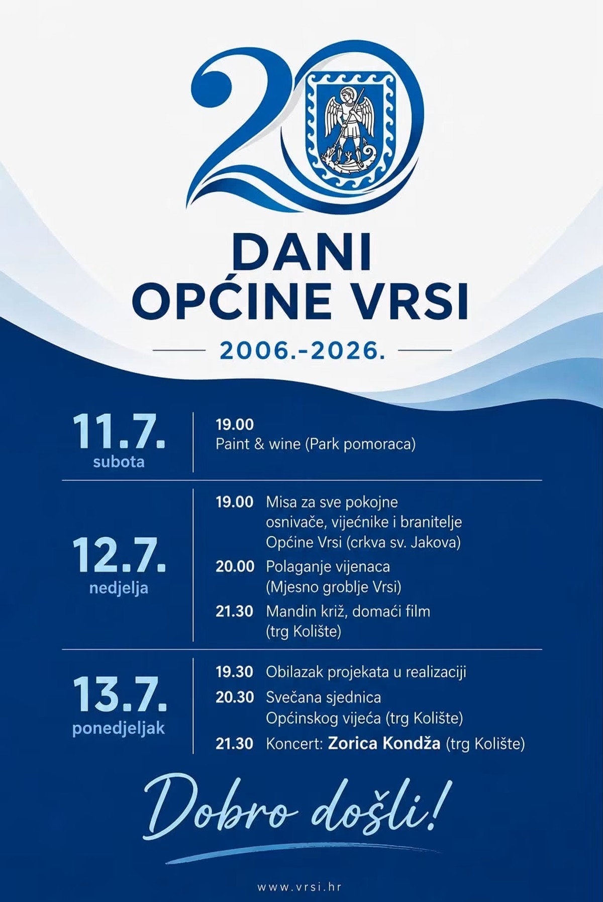 Općina Vrsi slavi 20. godina od osnutka, veliki jubilej uz trodnevni program i Zoricu Kondžu