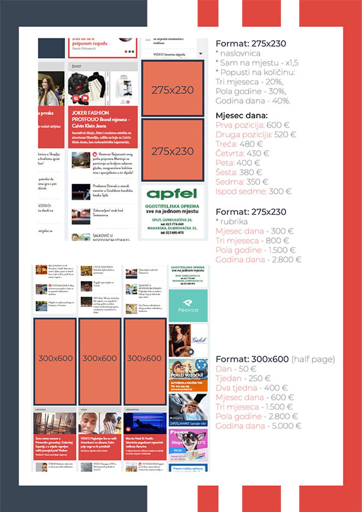 Cjenik Dalmatinskog portala