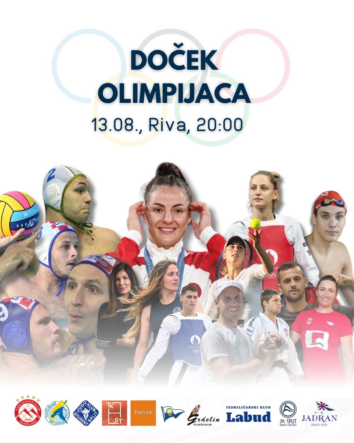 Dođite na Rivu dočekati splitske olimpijce!