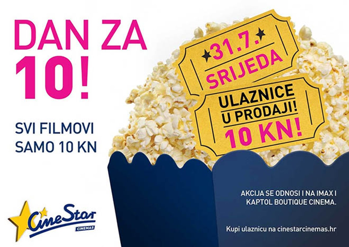 DAN ZA KINO Svi filmovi u CineStar kinima za samo 10 kuna!
