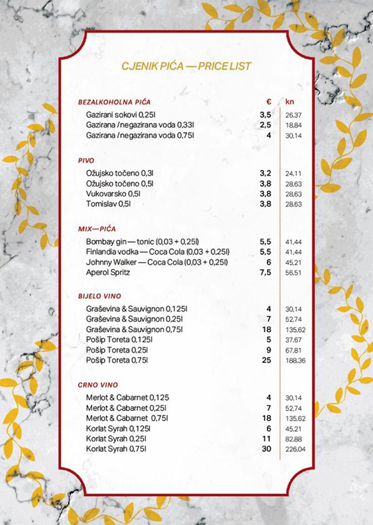 Delicija Italije u restoran/kavani Lvxor