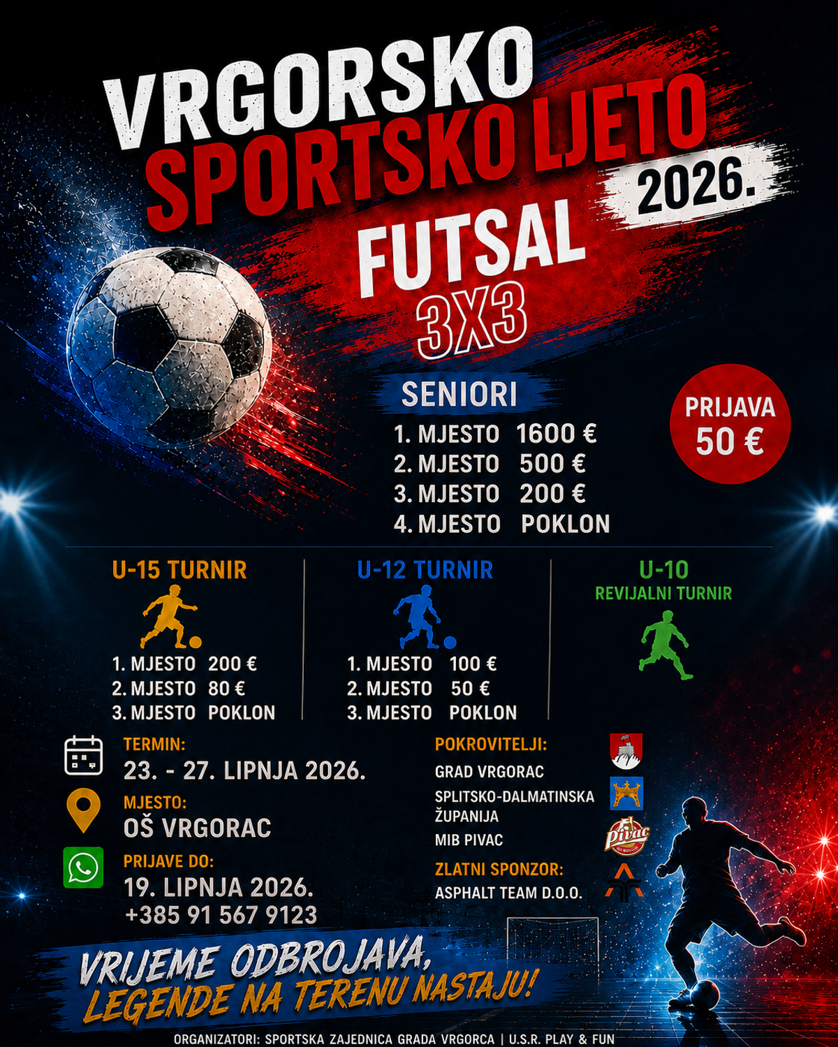 Otvorene prijave za Futsal 3x3 turnir u sklopu Vrgorskog sportskog ljeta 2026.