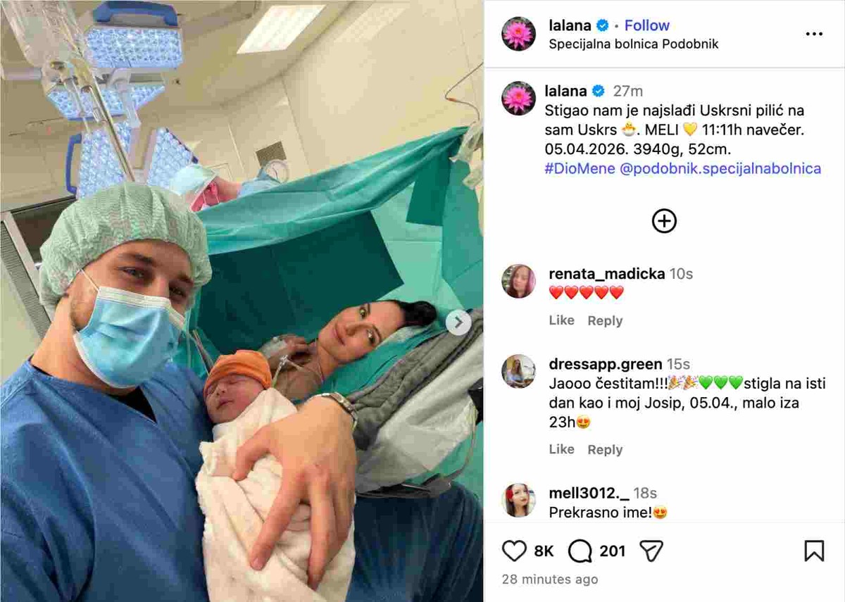 Lana Jurčević rodila drugu djevojčicu, otkrila je i kako se zove