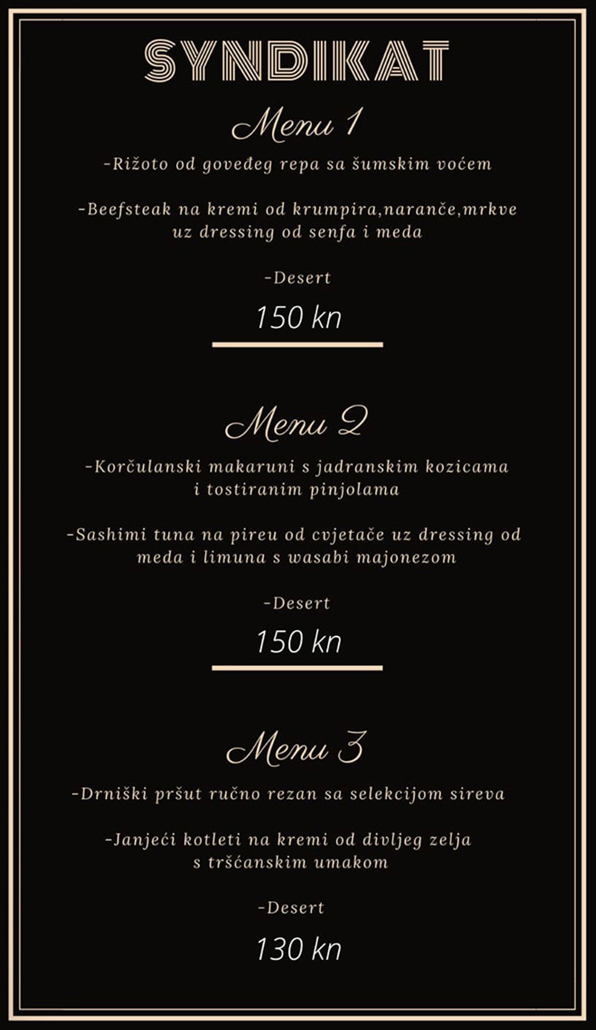 SYNDIKAT BAR & KITCHEN Milan Terze nastupa u četvrtak, a na zanimljivom jelovniku i rižot od goveđeg repa sa šumskim voćem