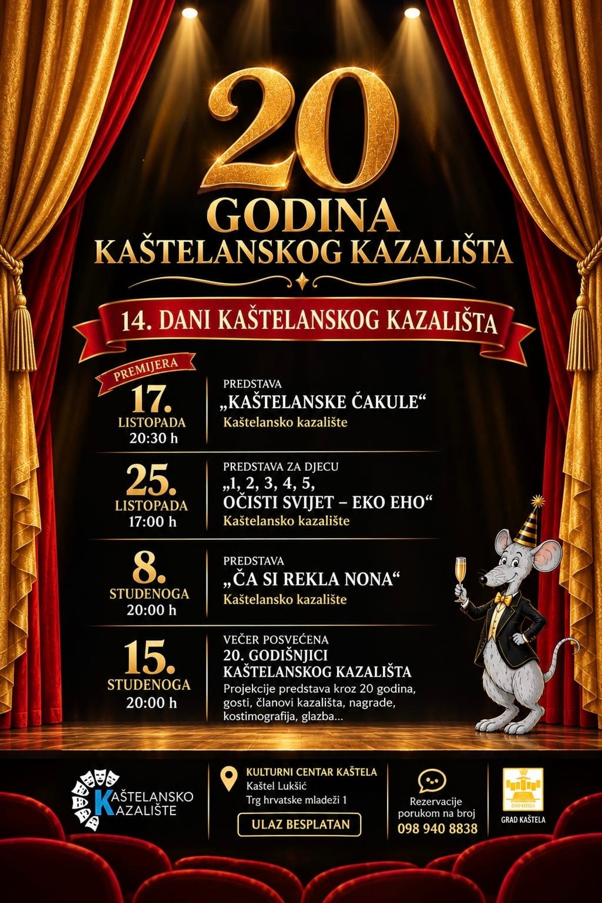 Kaštelansko kazalište slavi 20 godina, proslava počinje premijerom 'Ispovijesti jedne masline'