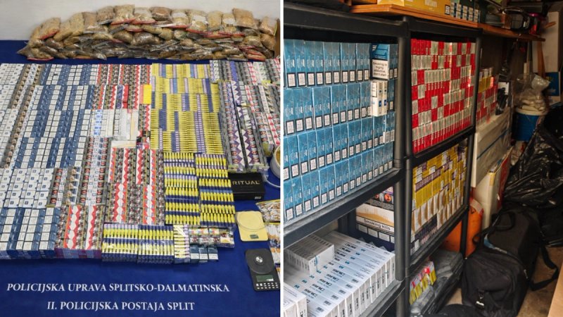 SPLIT Pronađeno 6980 kutija cigareta, 45 kilograma duhana, 383 ručna napravljenih cigareta