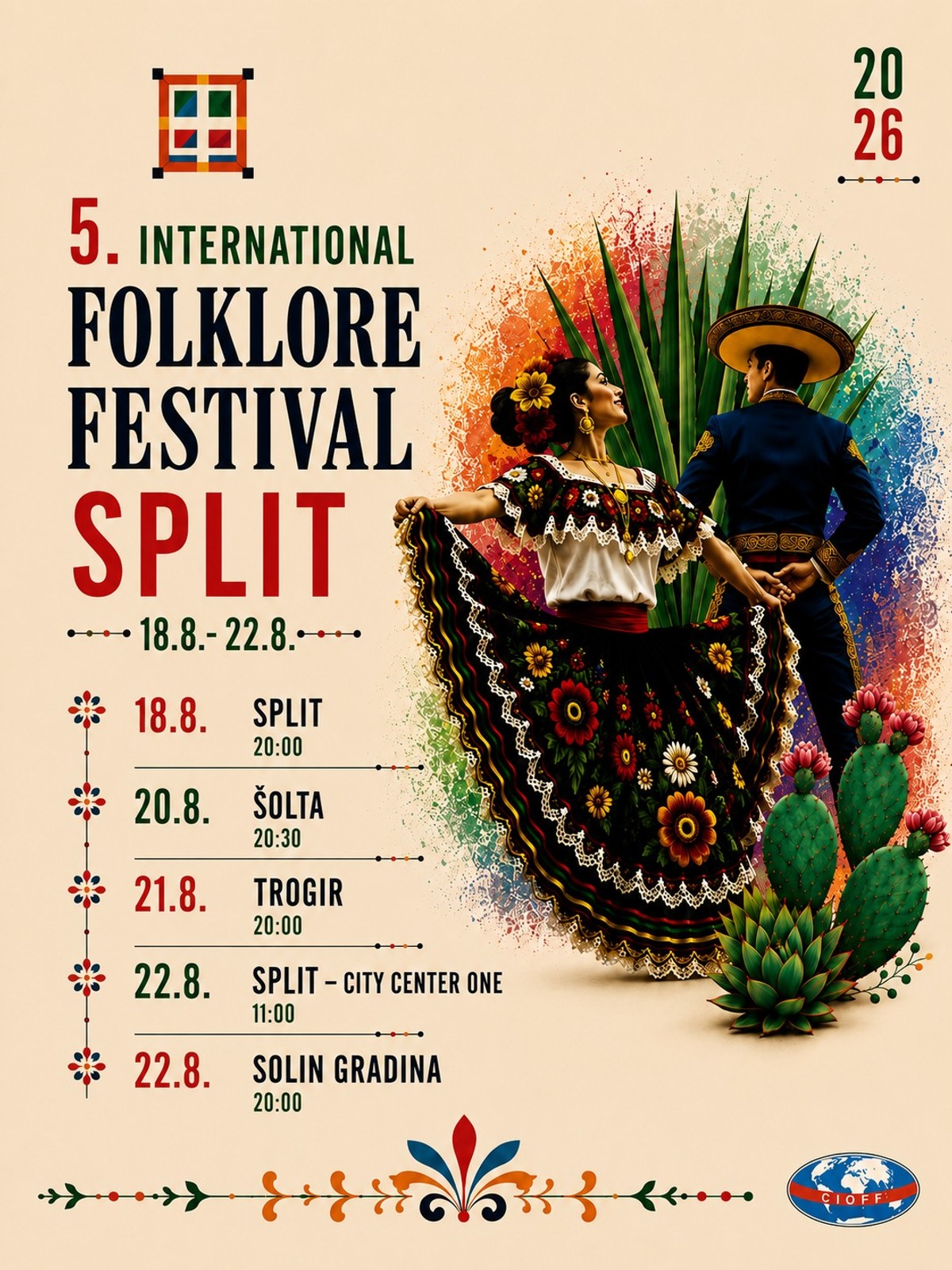Trogir večeras postaje pozornica svjetskog folklora