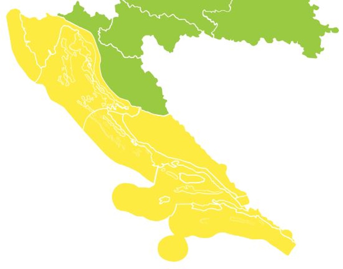 Obala i sutra pod žutim upozorenjem!