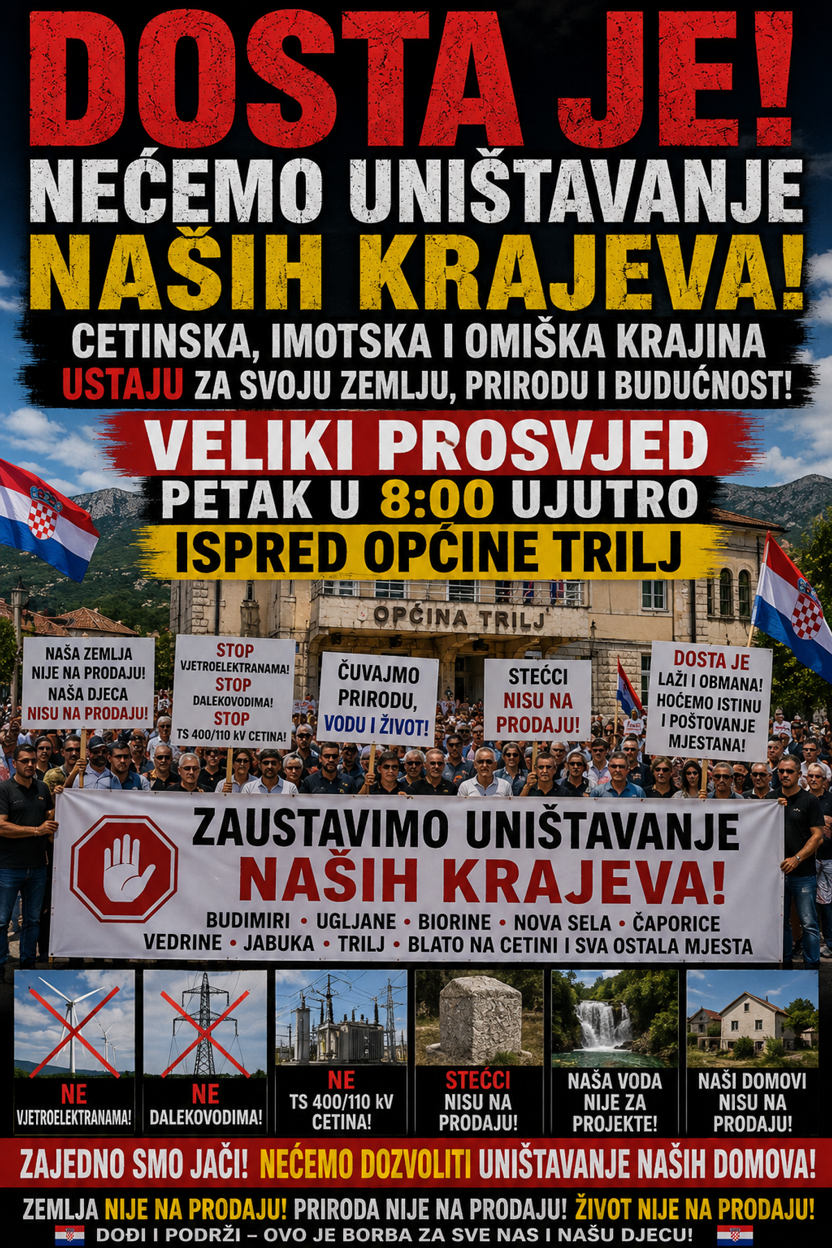 U Trilju najavljen prosvjed zbog planiranih energetskih projekata