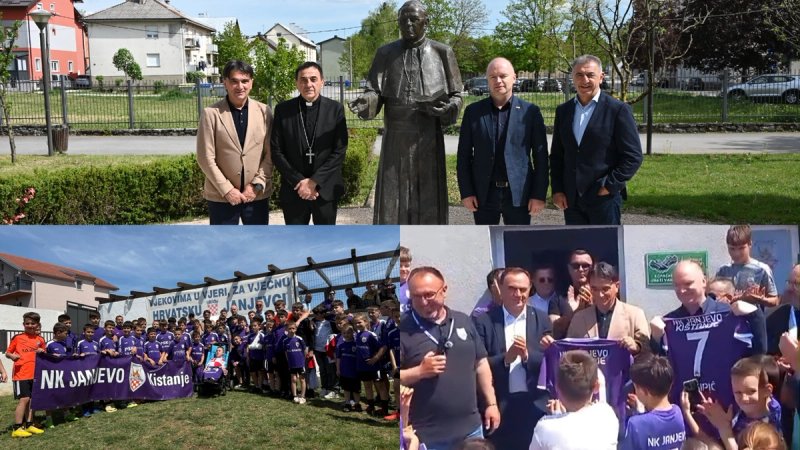 Ministar Šipić i izbornik Zlatko Dalić u posjetu Kistanju i NK Janjevo