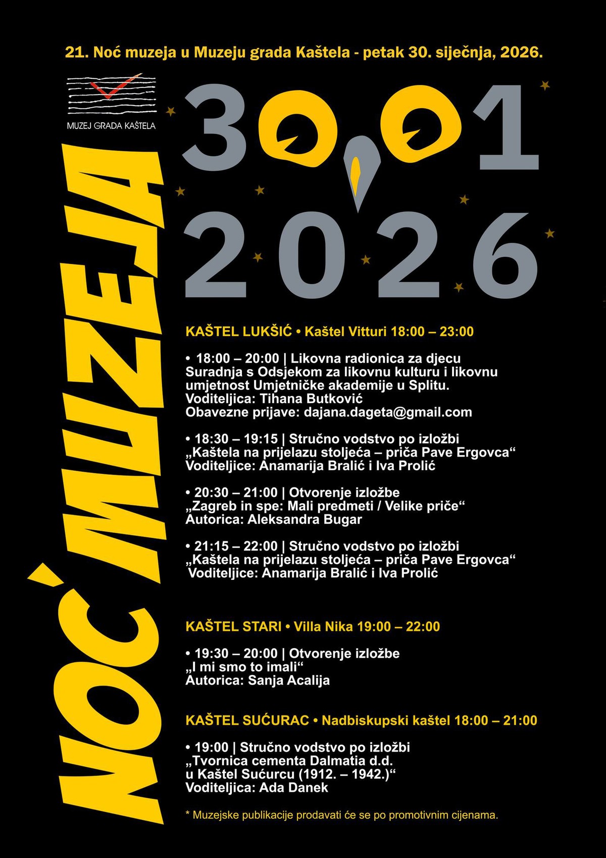 Bogat program za Noć muzeja u Muzeju grada Kaštela