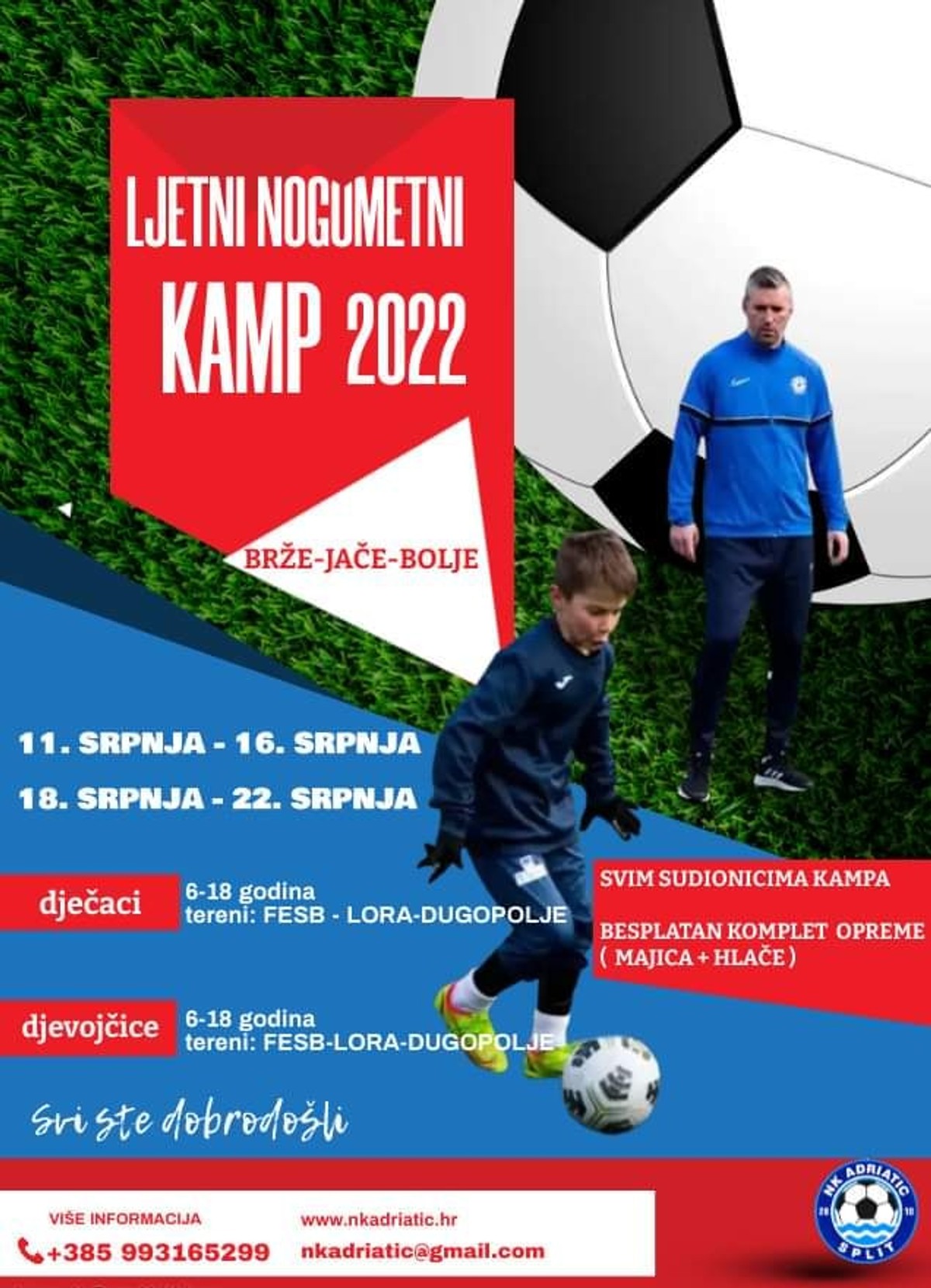 ADRIATIC POZIVA NA KAMP: Tri kadeta prešla u Hajduk, od ponedjeljka nova selekcija