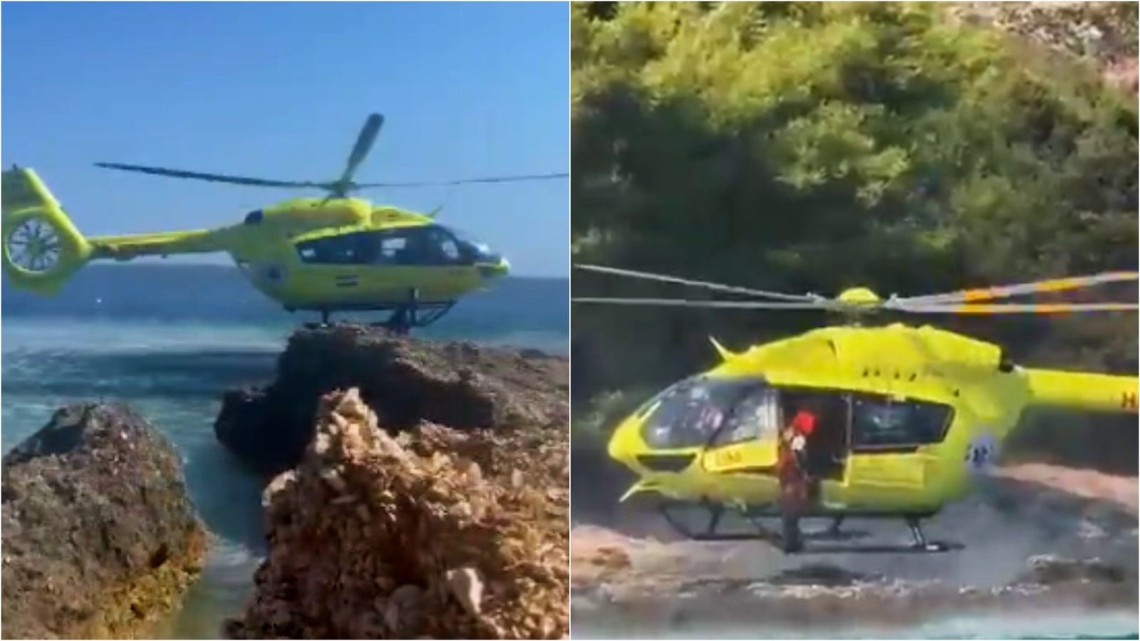 VIDEO: DRAMATIČNO SPAŠAVANJE Helikopter sletio na stijene u Zvali na Hvaru