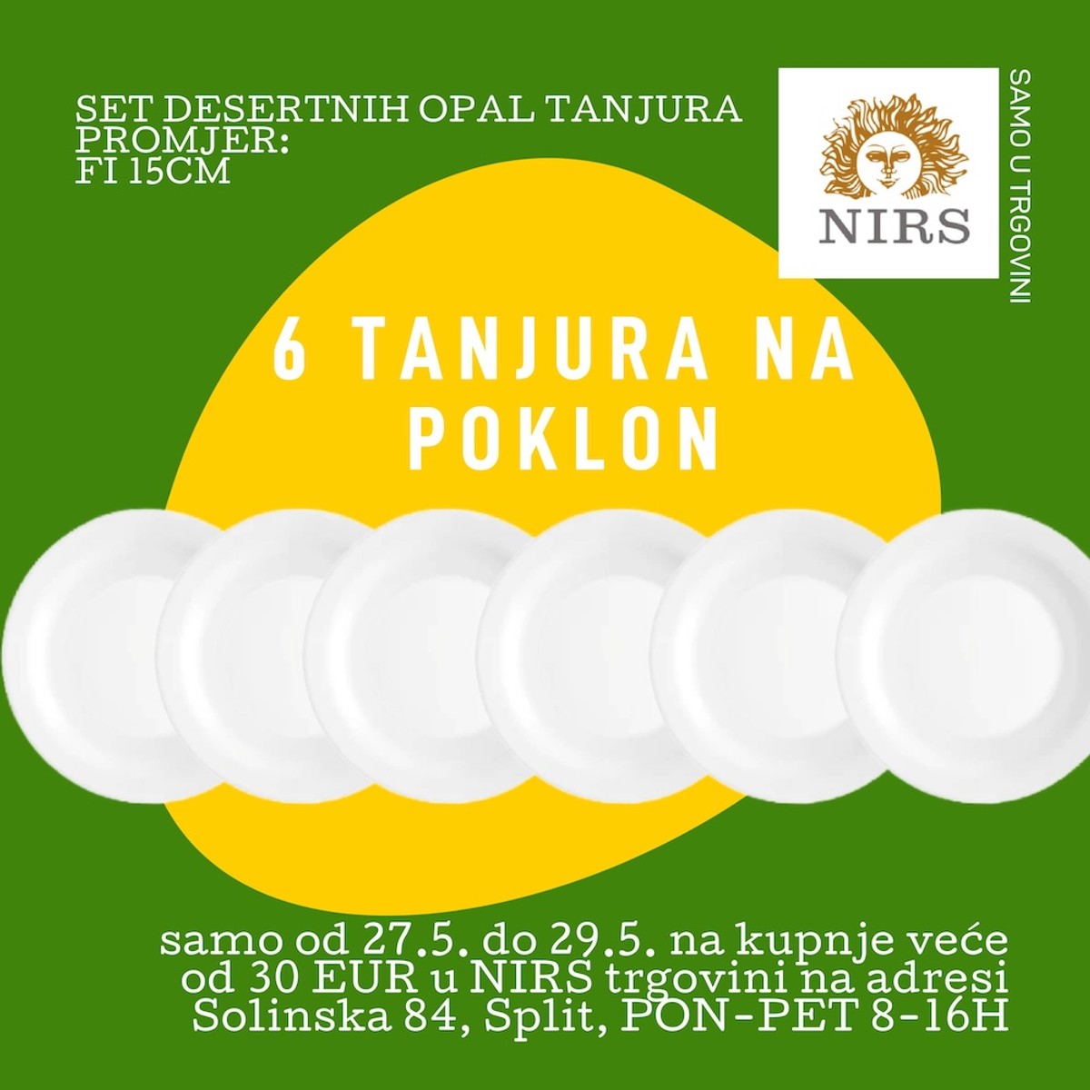 Splitska trgovina NIRS daruje kupce: 6 tanjura gratis
