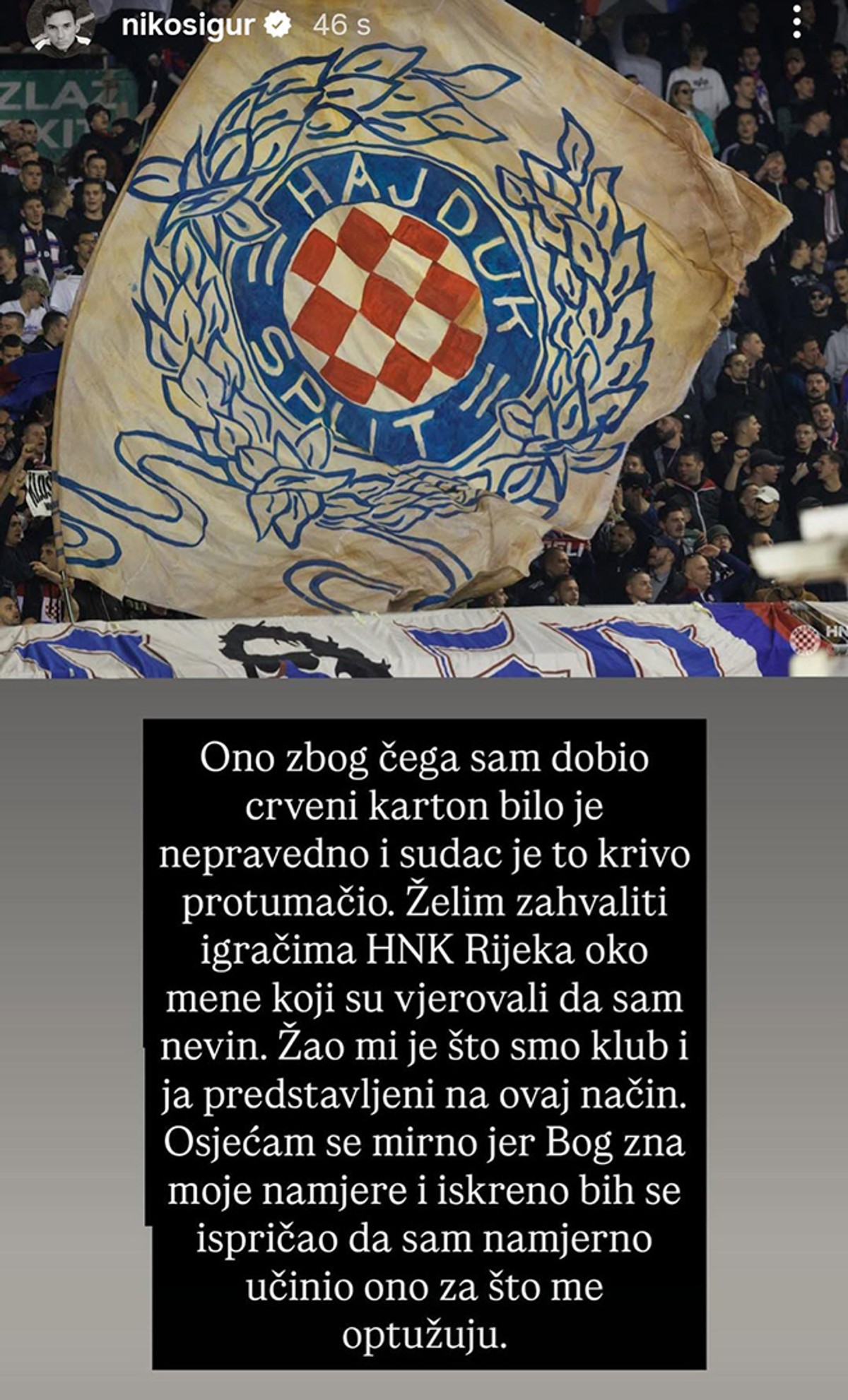 Sigur se oglasio nakon isključenja: 'Sudac je to...'