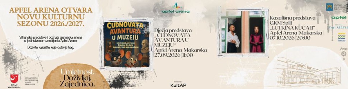 Dvije predstave otvaraju novu kulturnu sezonu u Apfel Areni