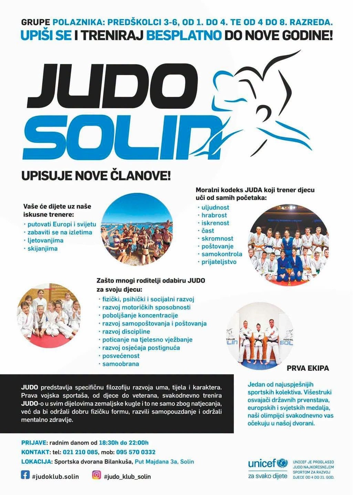 Besplatni upisi i treninzi u Judo klubu Solin