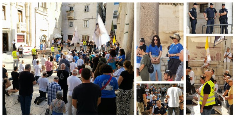 FOTO/VIDEO Muškarci i danas na koljenima molili na Peristilu. Pridružilo im se dosta žena