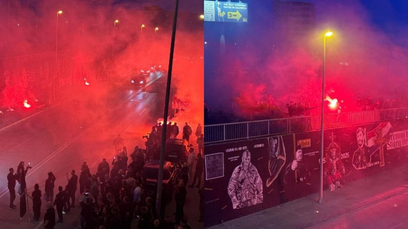 VIDEO: Torcida priredila bakljadu u čast pripadnicima HOS-a, zapjevali su i Thompsonovu pjesmu