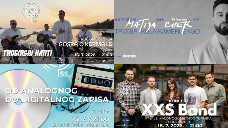 56. Trogirsko kulturno ljeto nastavlja u velikom stilu – stiže Enis Bešlagić, Matija Cvek, Splicka scena i Trogirski kanti