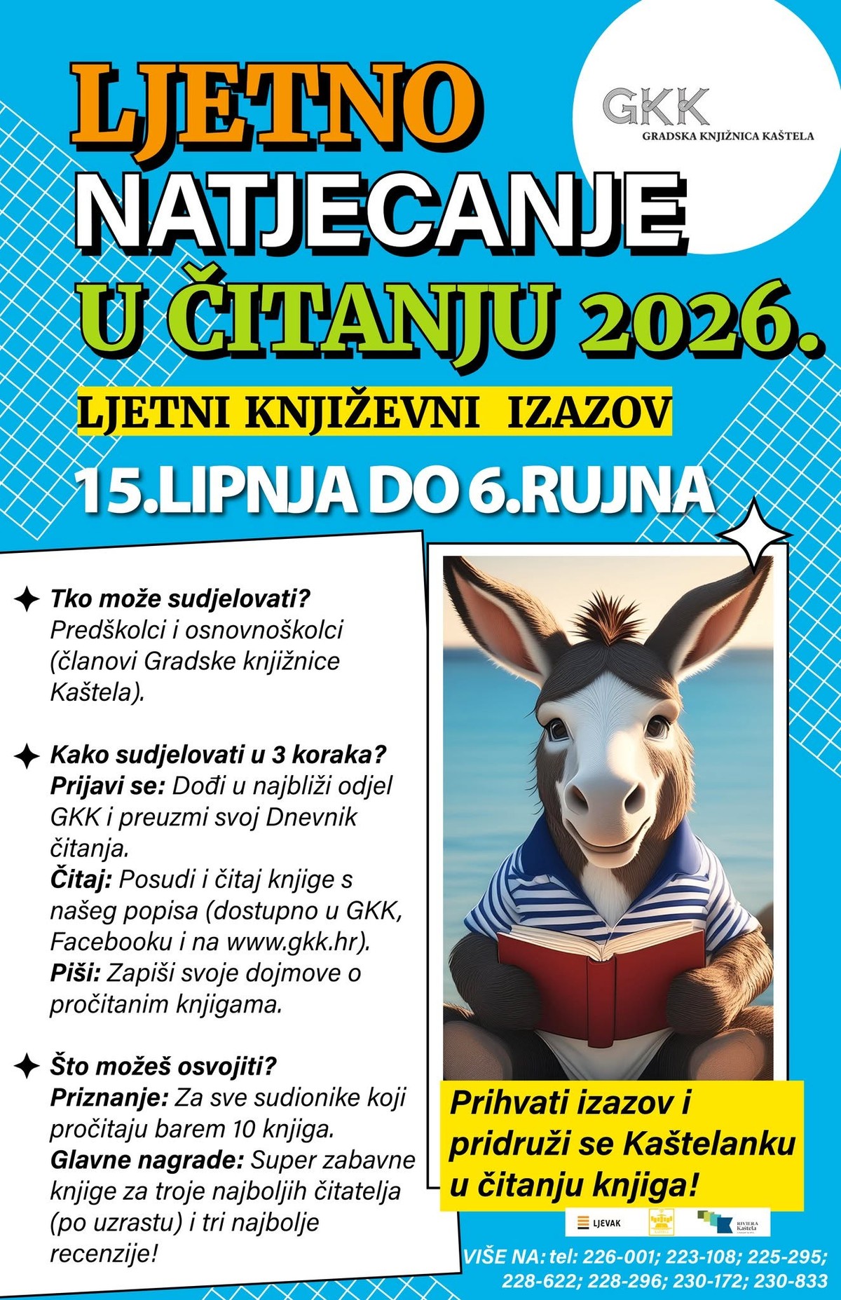 Ljetni književni izazov Gradske knjižnice Kaštela: Čitaj knjige i osvoji diplomu i nagrade