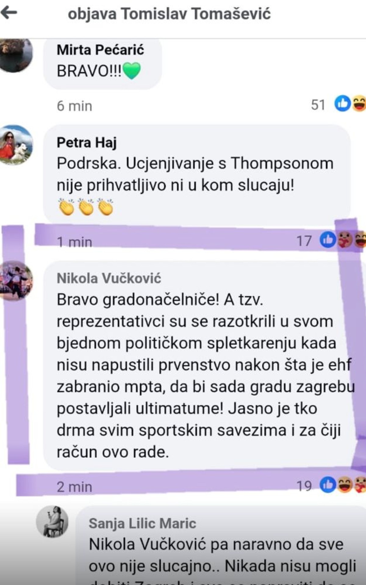 ŽESTOKA PORUKA IZ HDZ-a: 'Skandalozniji je od Tomaševića predsjednik sinjskog SDP-a, primitivno je vrijeđao rukometaše'