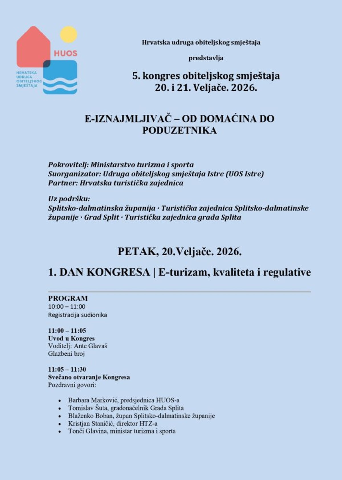 Split domaćin 5. Kongresa obiteljskog smještaja