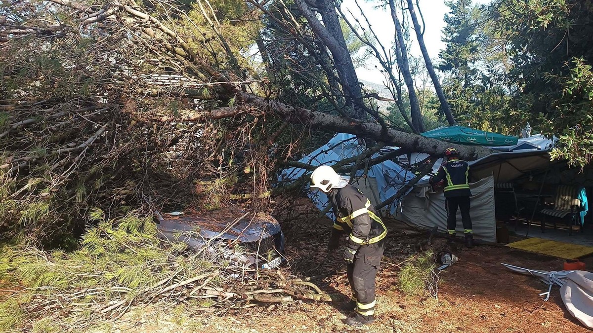 Pijavica poharala kampove na Lošinju: Dvije osobe ozlijeđene, srušeni deseci stabala
